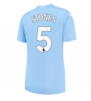 Manchester City John Stones #5 Primera Equipación Mujer 2023-24 Manga Corta